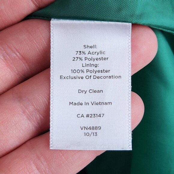 Talbots Skirt Womens 12 Petites Green White Basket Weave Pattern Pencil Career - Picture 10 of 10